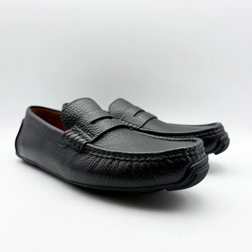 Coach Mens Luca Driver Loafer US 7.5 EU 40.5 Black Leather Slip On Round Toe NIB